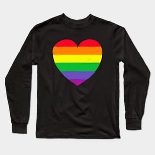 Rainbow Pride Love Heart Long Sleeve T-Shirt